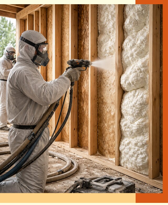 Утепление каркасного дома ППУ в Касимове от 3045 руб./м2 — работа под ключ | ТепломастерКсм