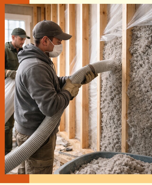 Утепление каркасного дома эковатой в Касимове — качественно и надолго