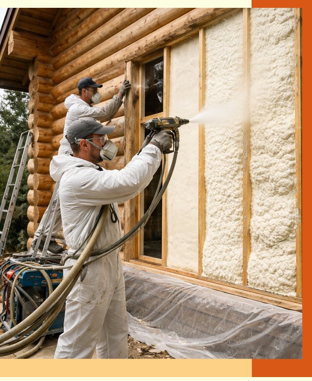 Утепление деревянного дома ППУ в Касимове от 4567 руб/м2 | ТепломастерКсм — под ключ