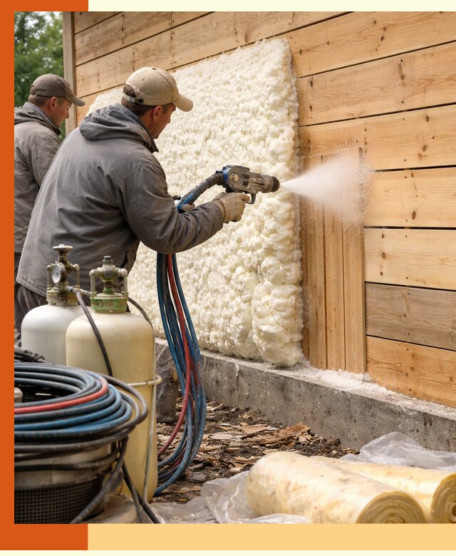 Утепление деревянного дома пенополиуретаном в Касимове
