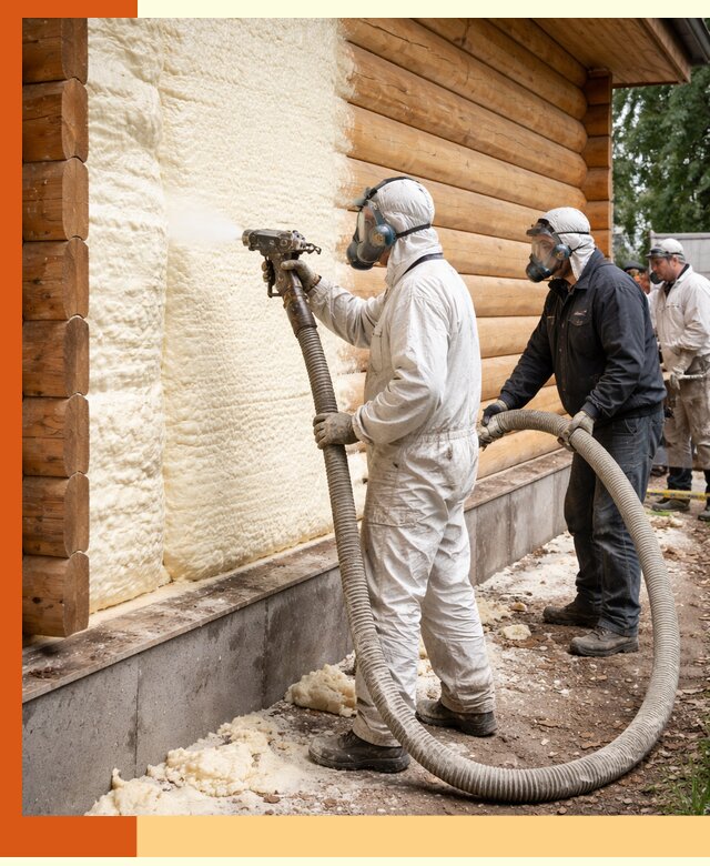 Утепление дома из бруса пенополиуретаном в Касимове