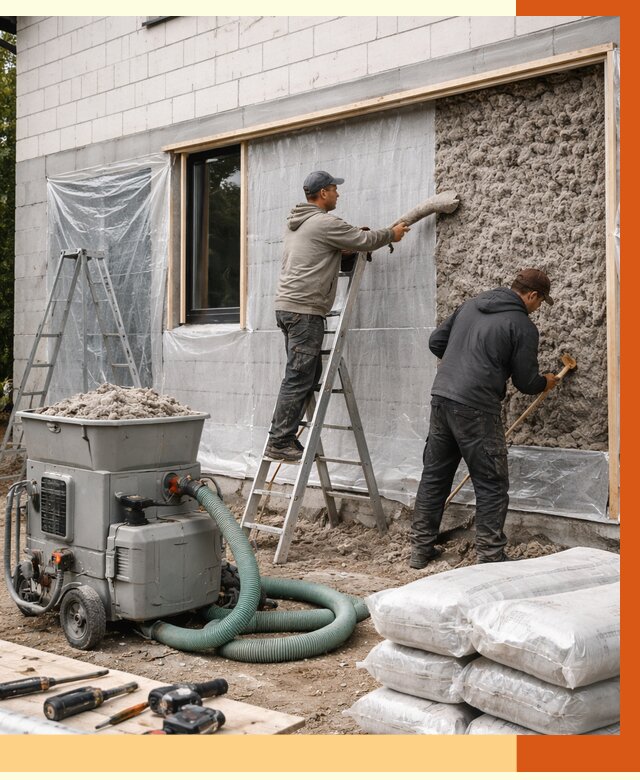 Утепление дома из газобетона эковатой в Касимове от 4893 руб./м2 | ТепломастерКсм