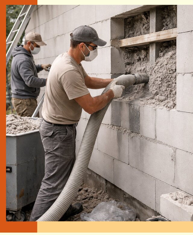 Утепление дома из газобетона эковатой в Касимове