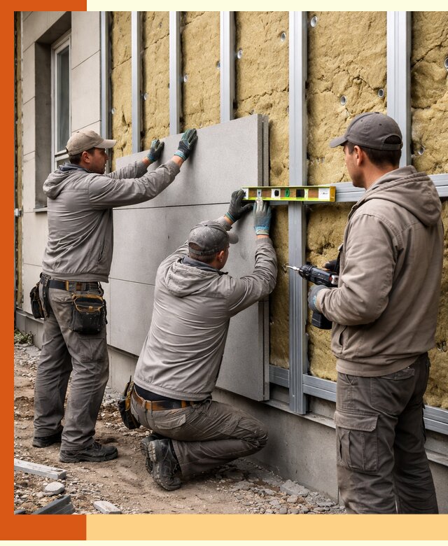 Утепление вентилируемого фасада под ключ в Касимове