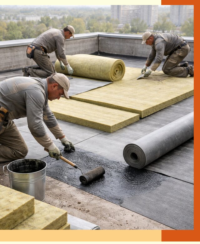 Утепление плоской крыши в Касимове от 7829 руб./м2 под ключ | ТепломастерКсм