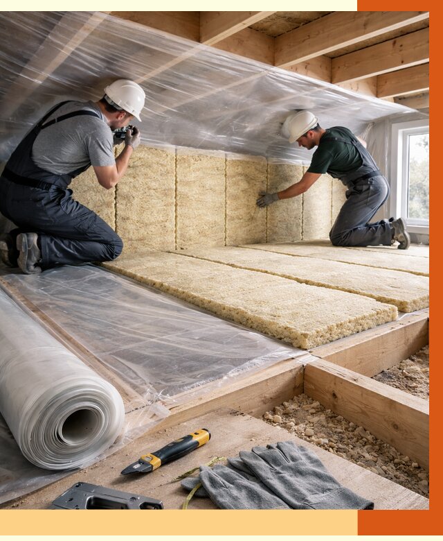 Утепление перекрытий в Касимове от 3099 руб/м2 — утепление межэтажных и чердачных | ТепломастерКсм