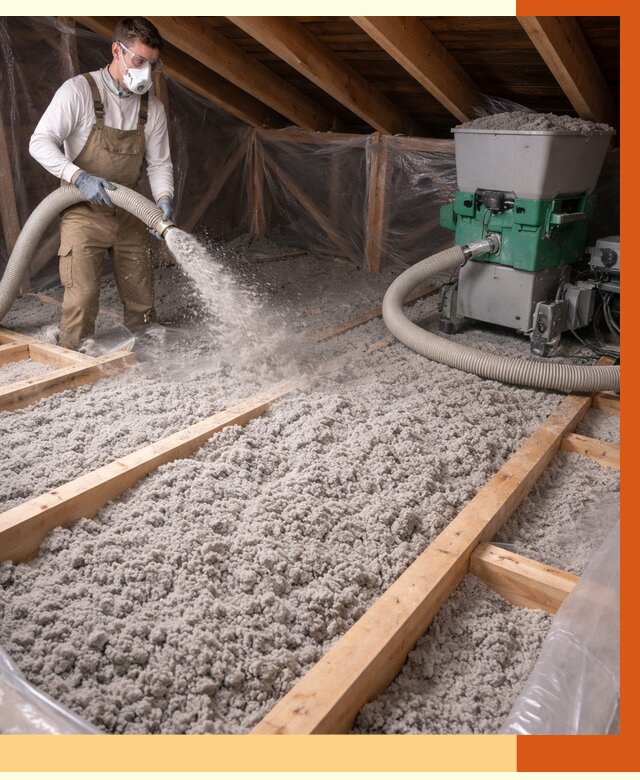 Утепление чердака эковатой в Касимове от 1577 руб/м2 — заказать у ТепломастерКсм