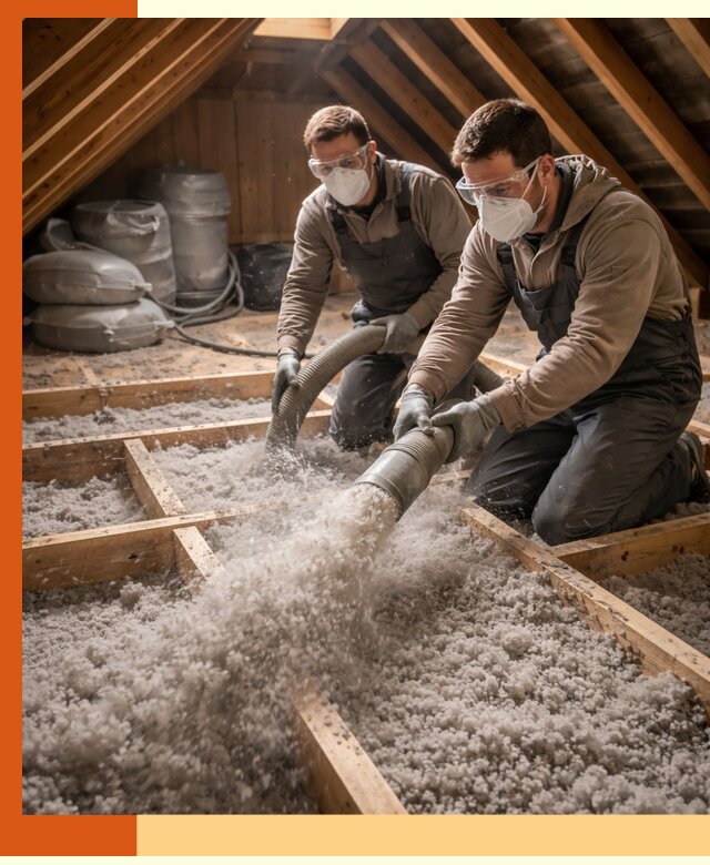 Утепление чердака эковатой в Касимове — быстро и надёжно