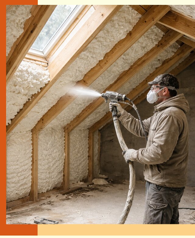 Утепление мансарды ППУ в Касимове быстро и надежно