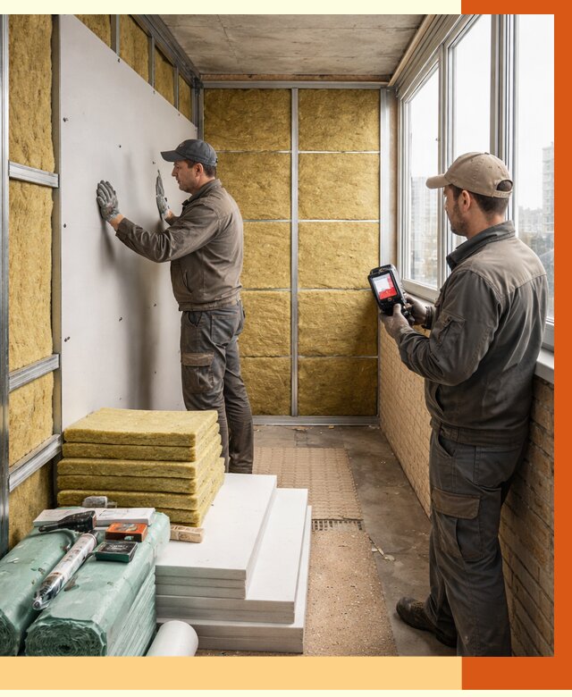 Утепление балкона в Касимах от 4893 руб. под ключ | ТепломастерКсм