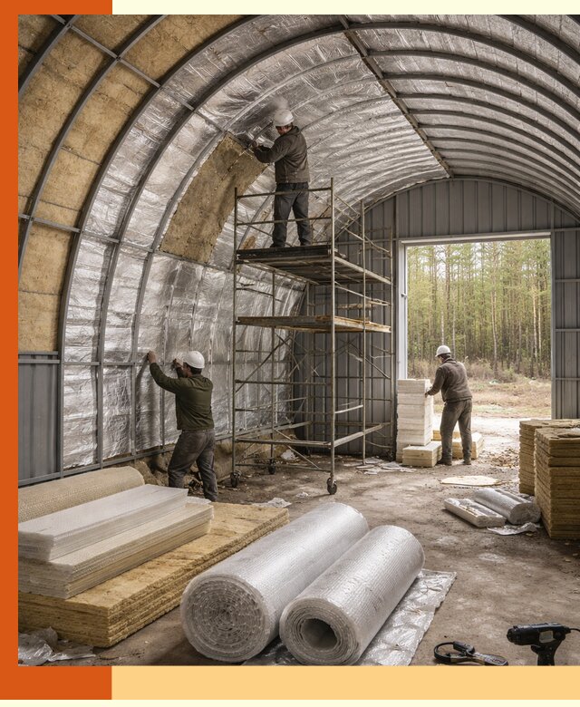 Утепление арочного ангара под ключ в Касимове