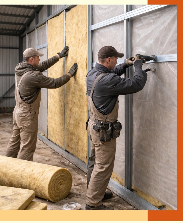 Утепление металлического ангара в Касимове от 5165 руб/м2 — услуги под ключ | ТепломастерКсм