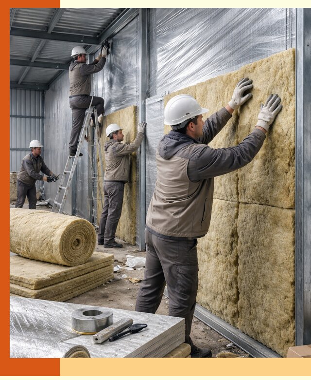 Утепление металлического склада в Касимове: теплоизоляция и герметизация