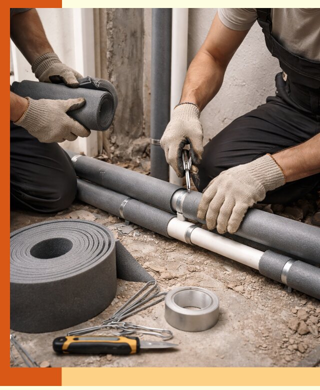 Утепление труб водоснабжения в Касимове — монтаж и защита сети