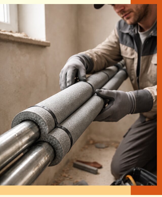 Утепление труб отопления в Касимове от 3099 руб. за м² — услуги под ключ | ТепломастерКсм