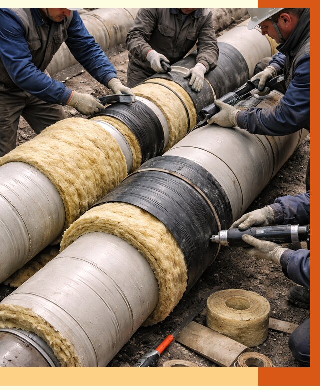 Утепление трубопровода в Касимове под ключ от 2012 руб. — надежно и выгодно | ТепломастерКсм