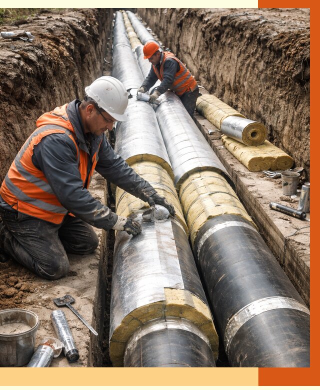 Утепление теплотрассы в Касимове от 4893 руб./м2 — ппу и комплексная изоляция | ТепломастерКсм