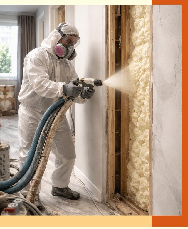 Межстеновое утепление ППУ в Касимове от 2990 руб/м2 — межстенное утепление под ключ | ТепломастерКсм