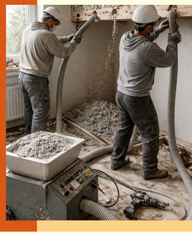 Заполнение пустот перекрытий пеной и наполнителями в Касимове