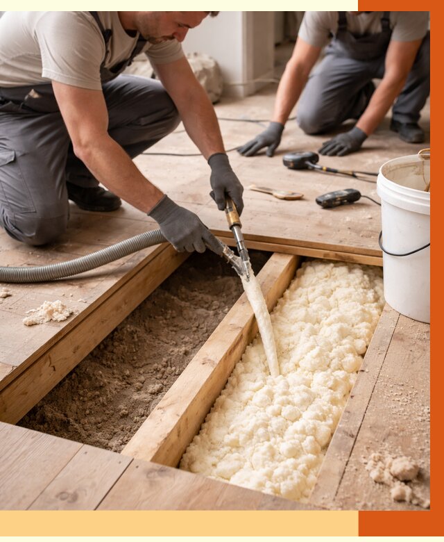 Заполнение пустот пола в Касимове от 2936 руб. — утепление пустот пола под ключ | ТепломастерКсм