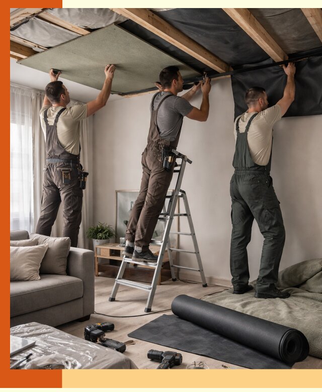 Шумоизоляция потолка в Касимове — профессиональное устранение шумов