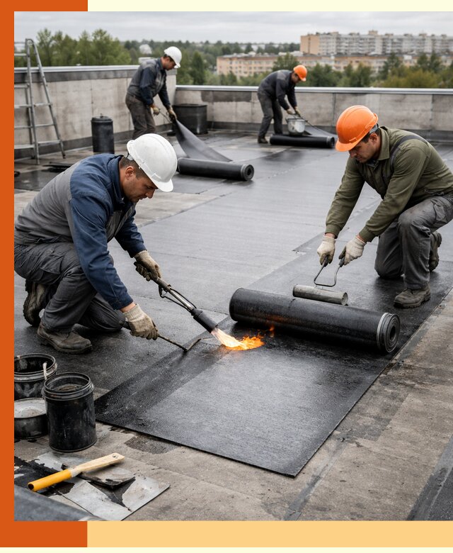 Профессиональная гидроизоляция плоской кровли в Касимове