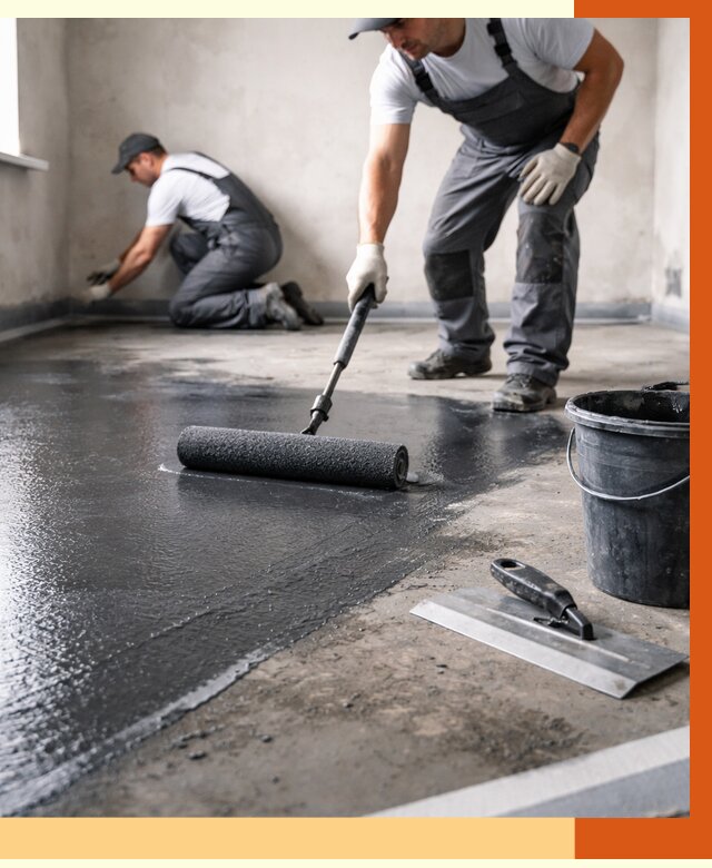 Профессиональная гидроизоляция пола в Касимове от 9243 руб. под ключ | ТепломастерКсм