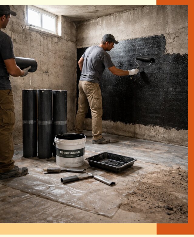 Гидроизоляция подвала в Касимове от 3806 руб. под ключ | Профессионально — ТепломастерКсм