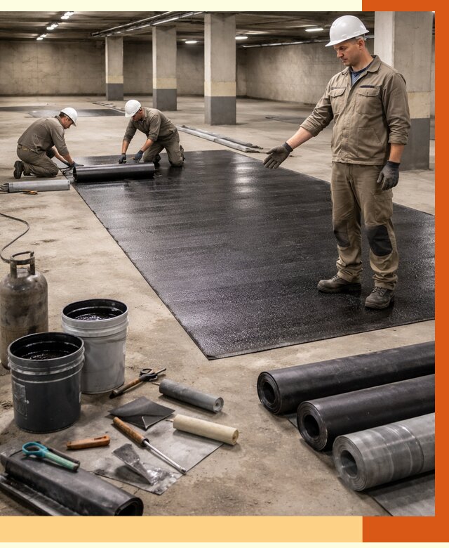 Гидроизоляция паркинга в Касимове от 1305 руб/м² — профессиональная защита | ТепломастерКсм