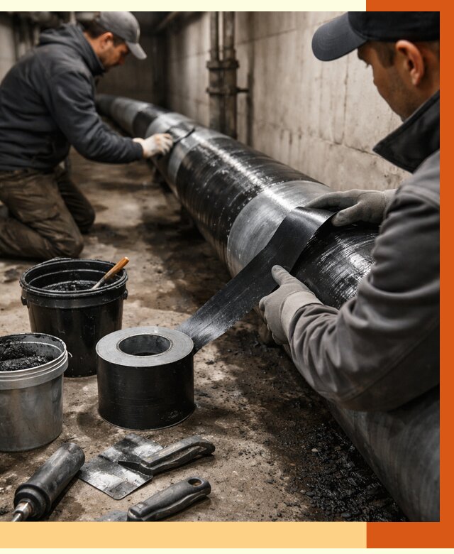 Гидроизоляция труб в Касимове от 2719 руб. — профессиональная герметизация | ТепломастерКсм