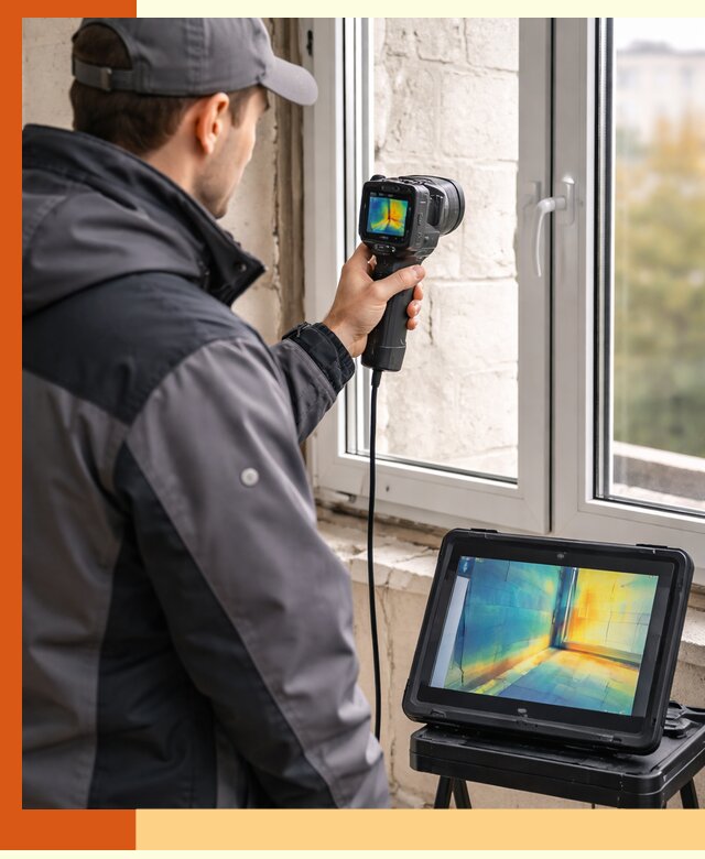 Тепловизионное обследование дома в Касимове для выявления утечек тепла