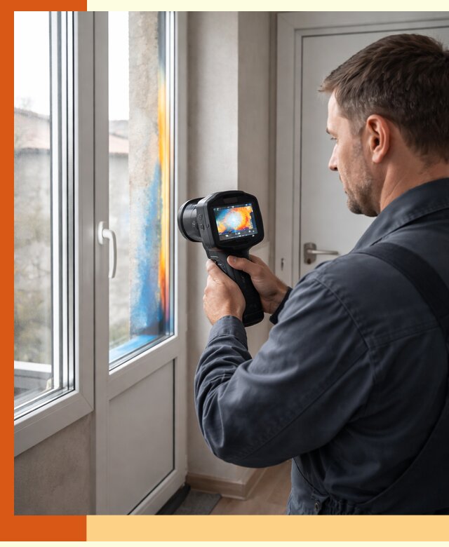 Тепловизионное обследование окон и дверей в Касимове