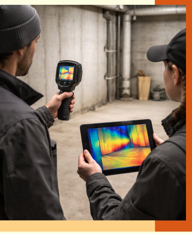 Тепловизионное обследование подвала в Касимове от 4893 руб. — проверка гидроизоляции | ТепломастерКсм